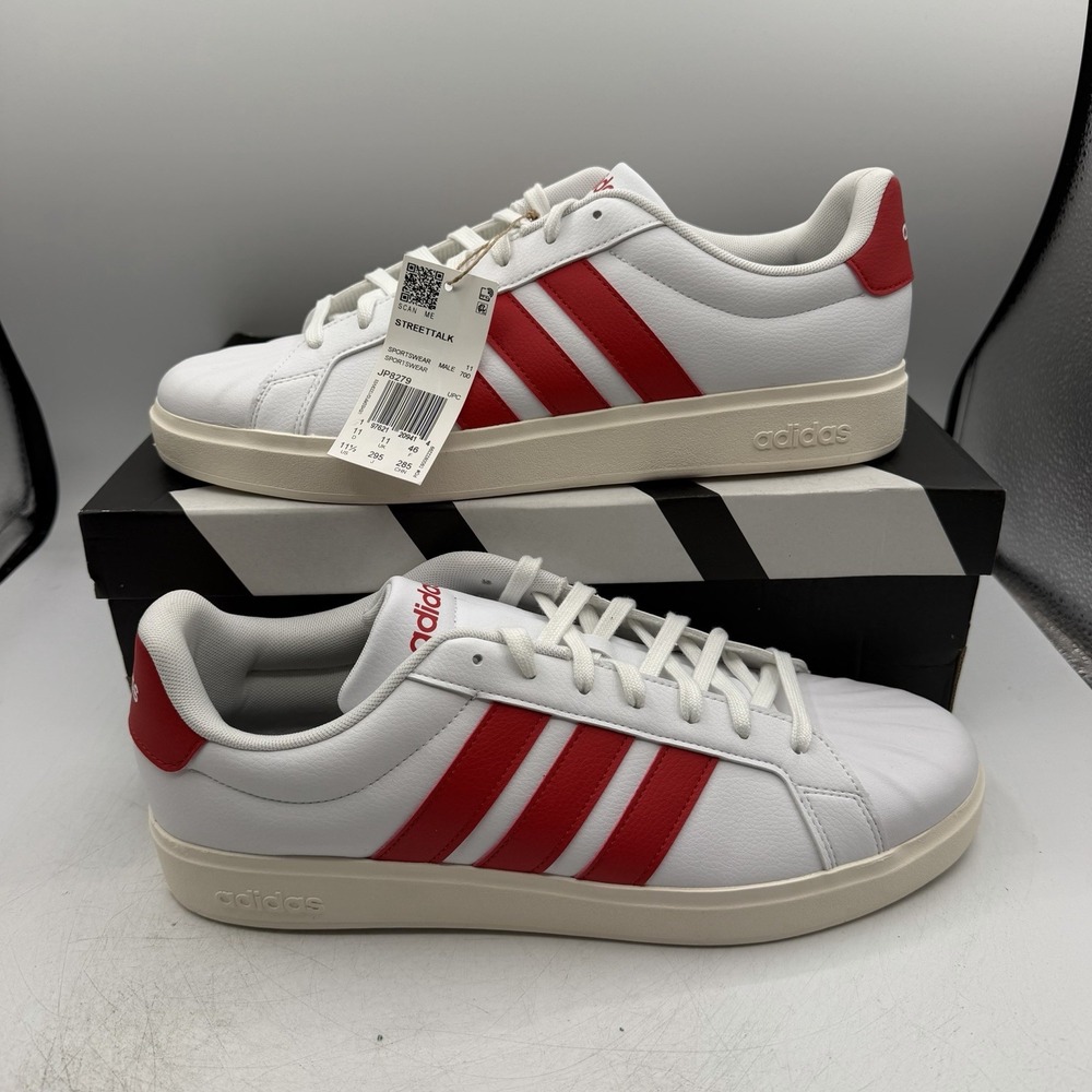 Adidas Streettalk Shoes Mens Sz 11.5 White Better Scarlet Casual Sneakers JP8279